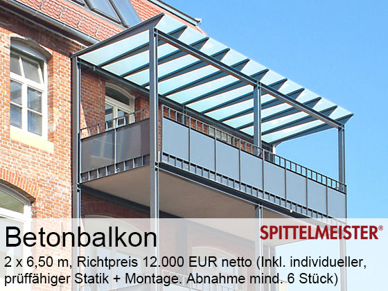Balkon Preis Betonplatte mit Stahlgeländer