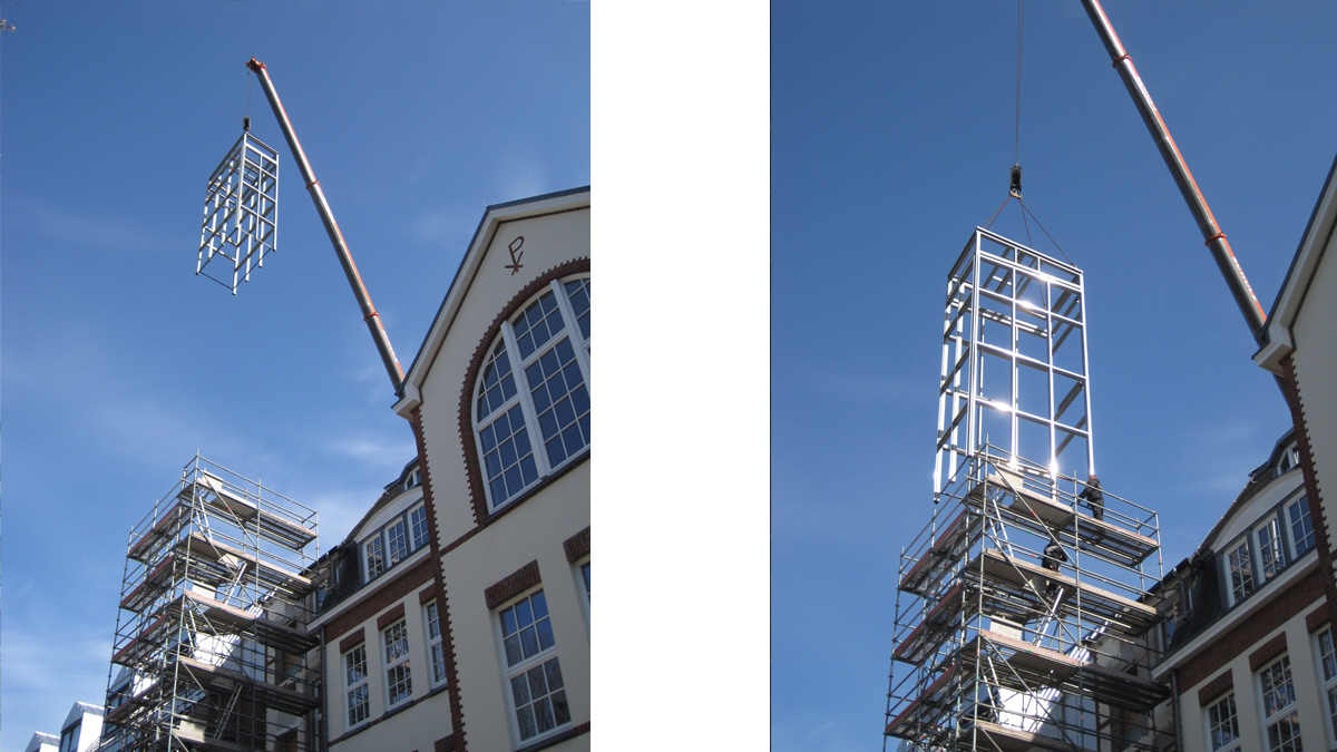 Montagebilder Aufzugsbau an Hamburg Kunsthochschule