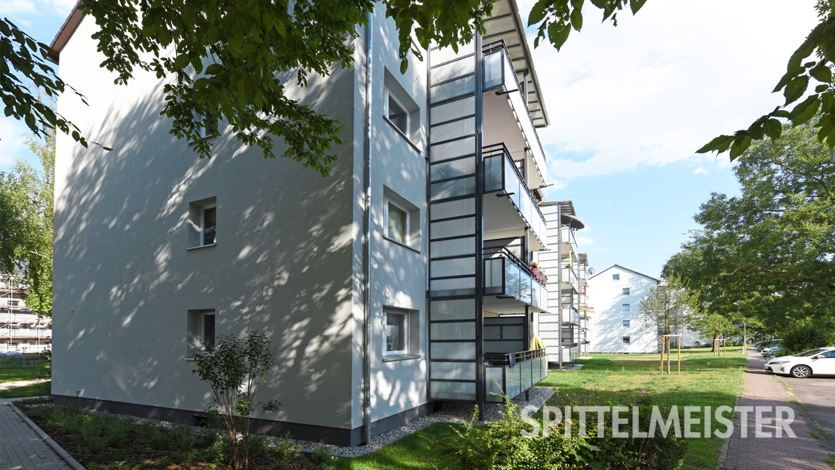 Balkone Frankfurt Beton Mehrfamilienhaus Entwässerung